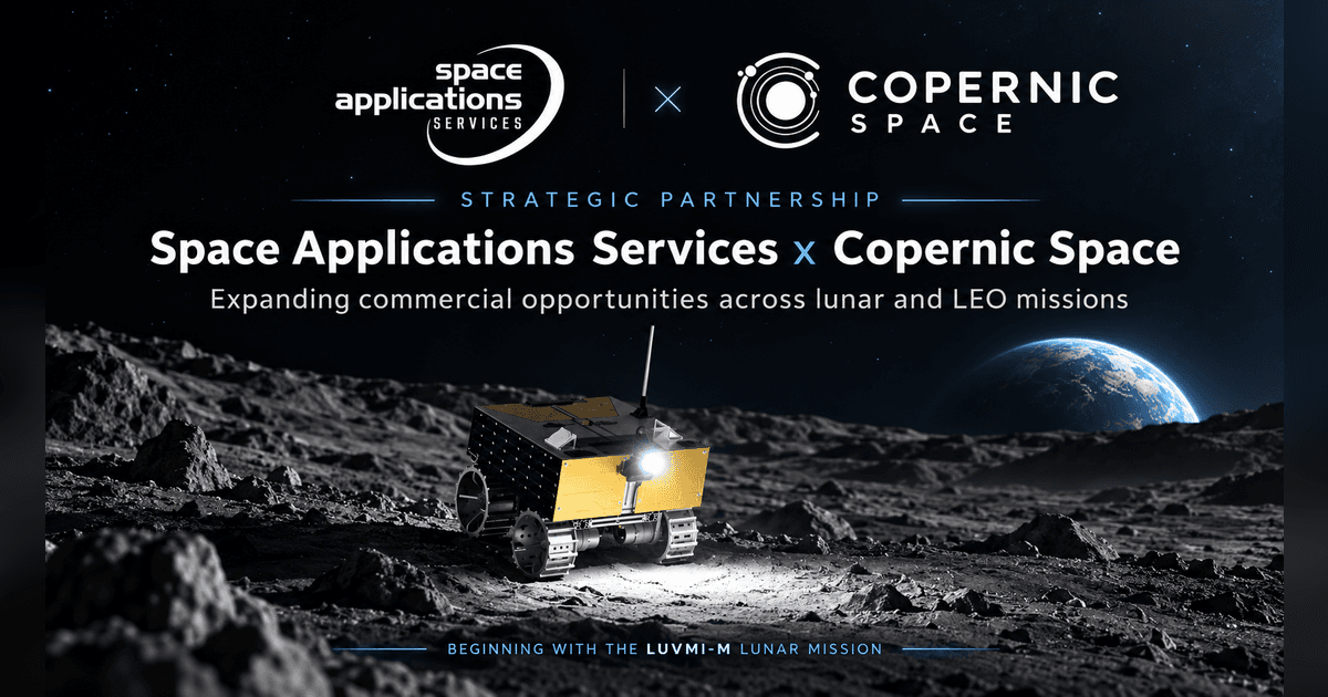 Space Applications Services and Copernic Space Form Strategic Partnership to Expand Commercial Opportunities Across Lunar and LEO Missions