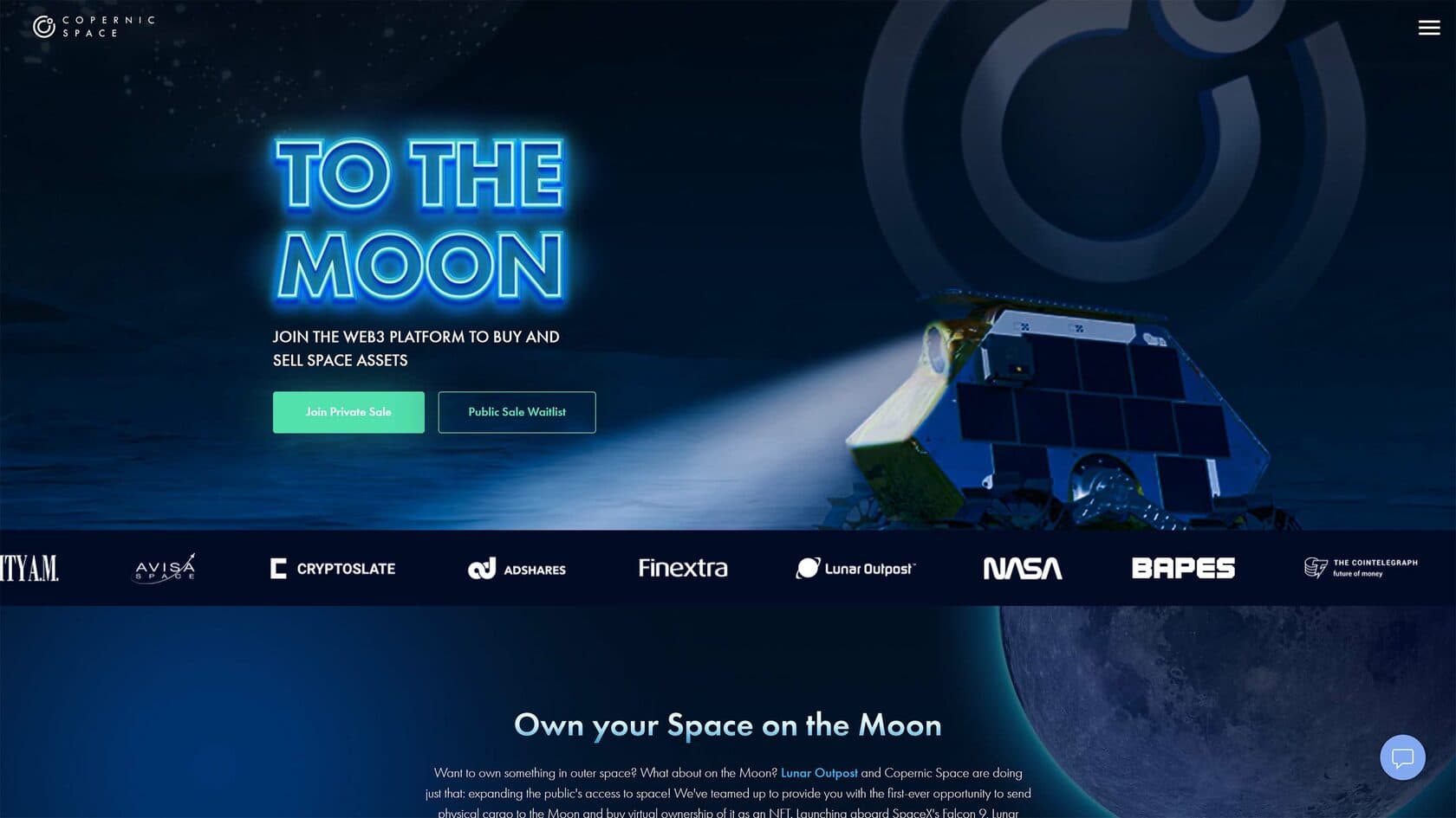 Purchase an NFT to send cargo to the Moon… IRL